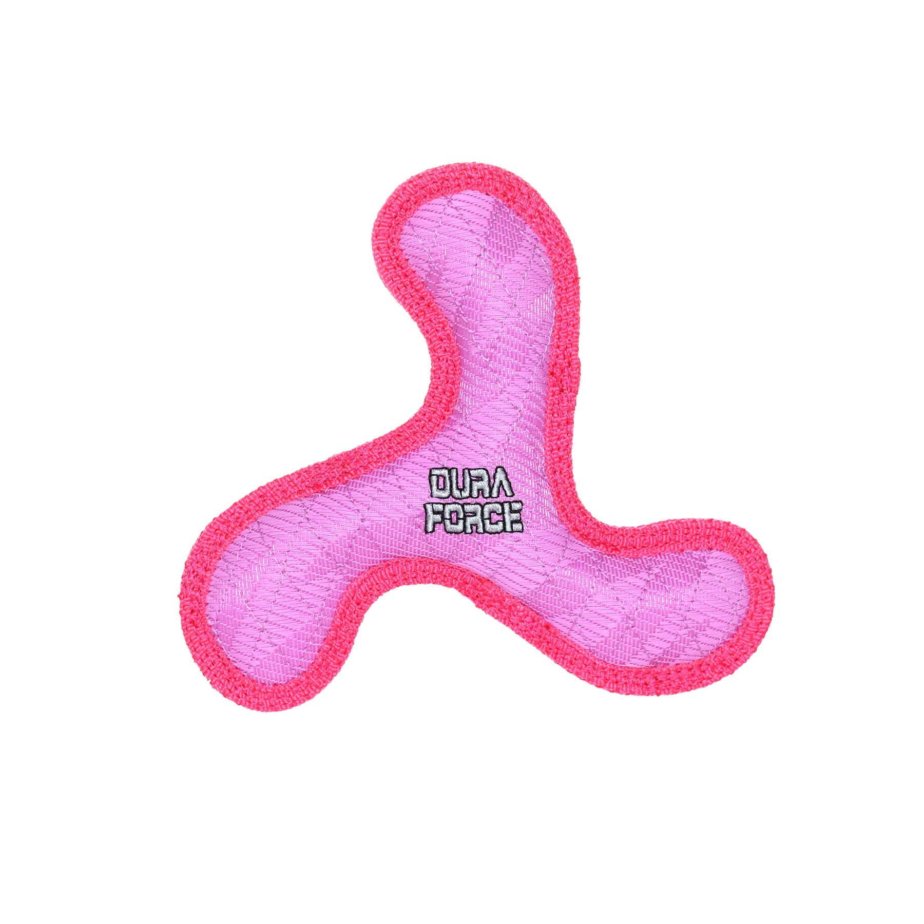 Pink squeaky boomerang Jr. dog toy