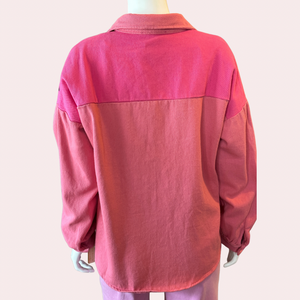 Pink 2 Tone Panel Utility Jacket
