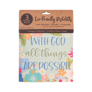 ECO Friendly Dishcloth Set: All Things Are Possible Matthew 19:26