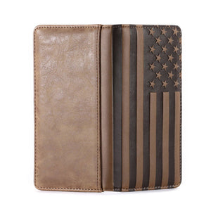 Montana West Patriotic Men's Bifold Long PU Leather Wallet: Brown