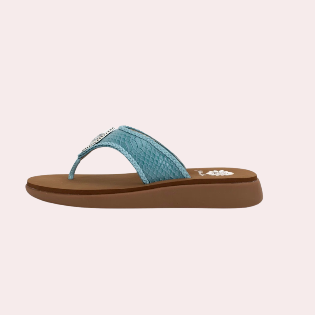 Light blue Galena flip flops