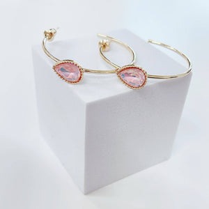 Light pink radiance hoop earrings