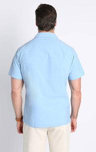 Light Blue Short Sleeve Camp Shirt