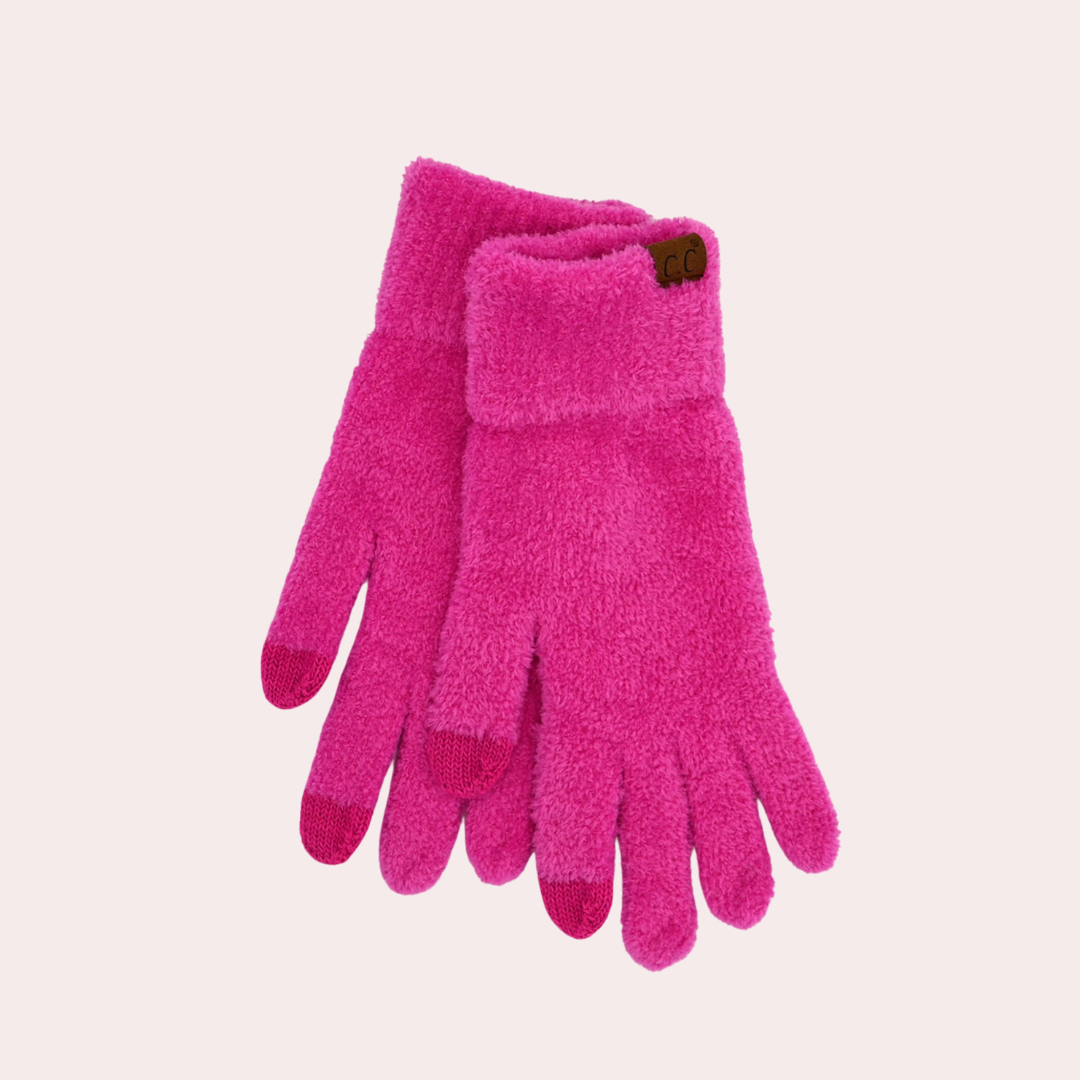 Plush chenille gloves