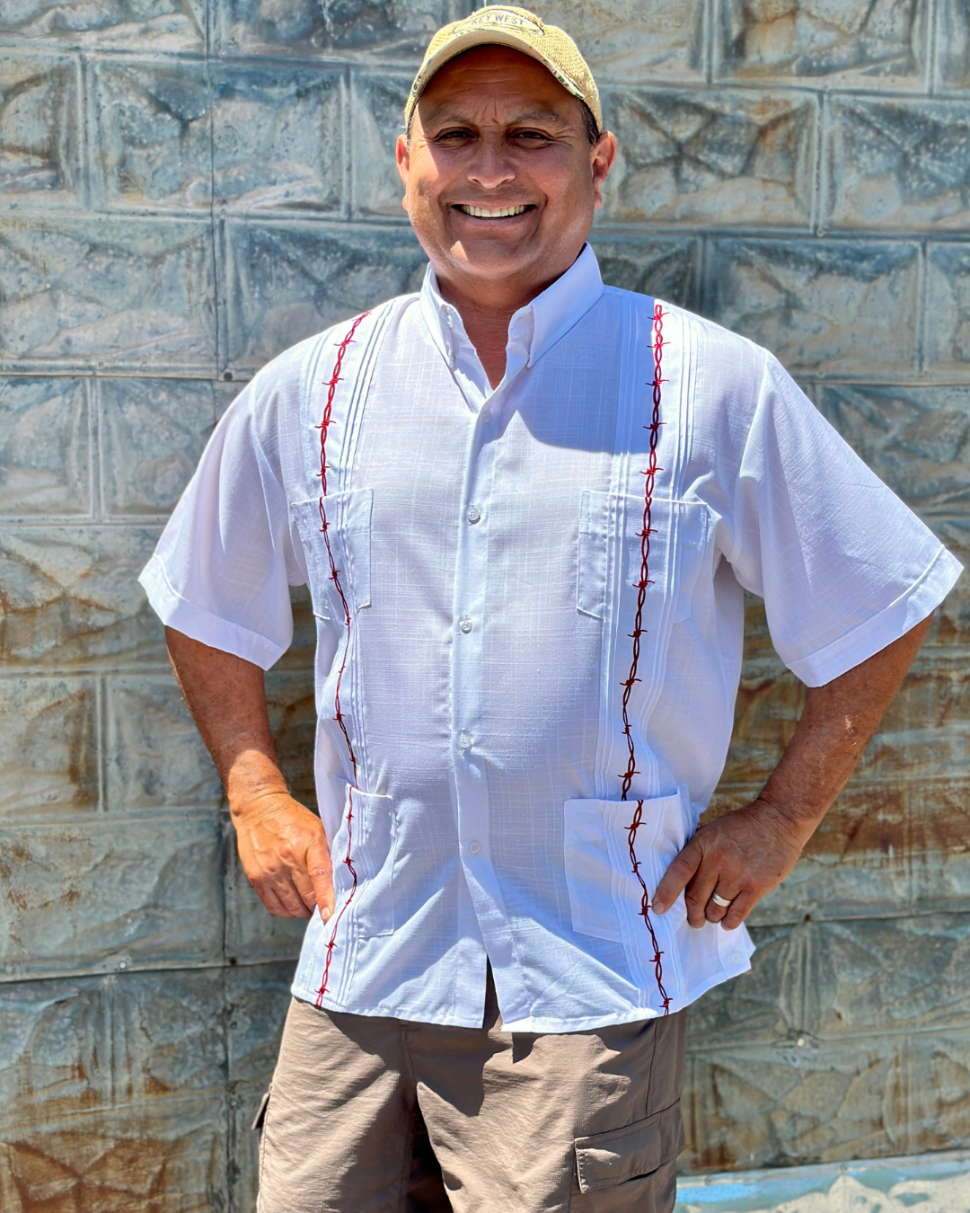 Guayabera - Maroon Barbed Wire Shirt