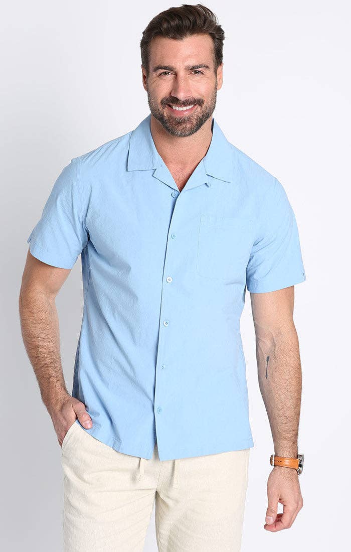 Light Blue Short Sleeve Camp Shirt