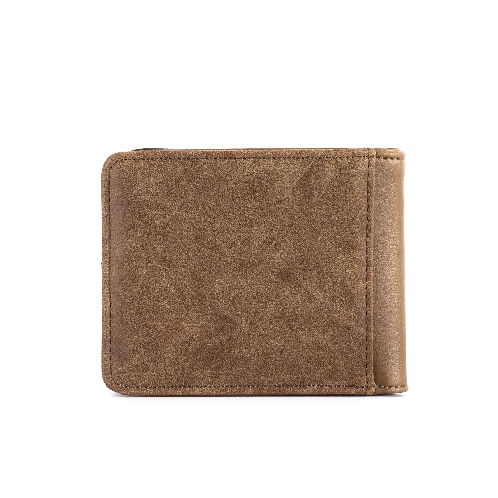 Montana West American Pride Men's Bifold PU Leather Wallet: Brown