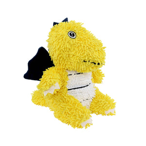 Yellow Medium Mighty Microfiber  Dragon Squeaky Dog Toy