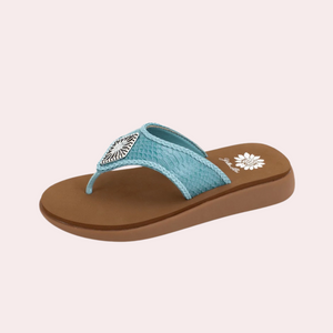 Light blue Galena flip flops