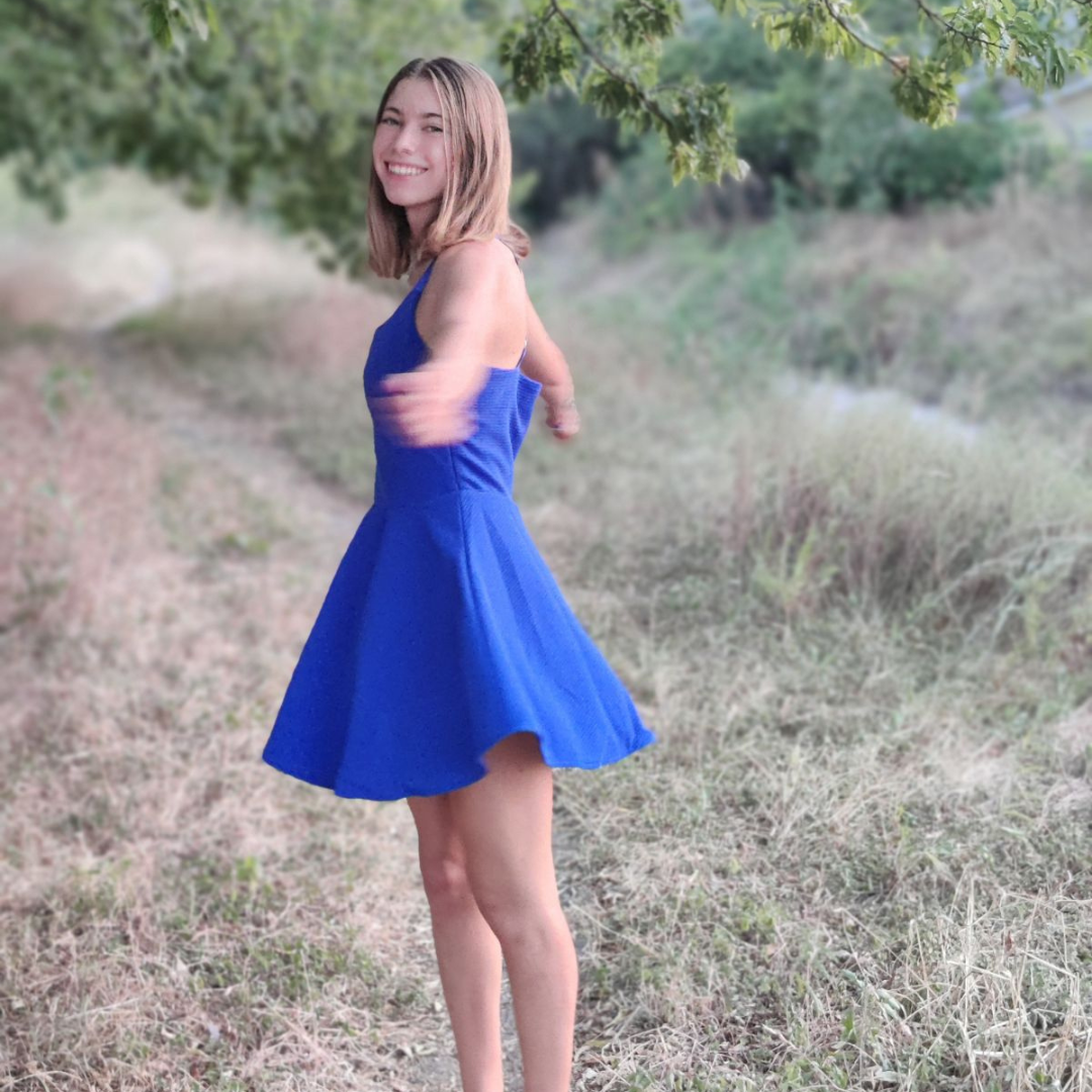 Royal blue dress with built in shorts