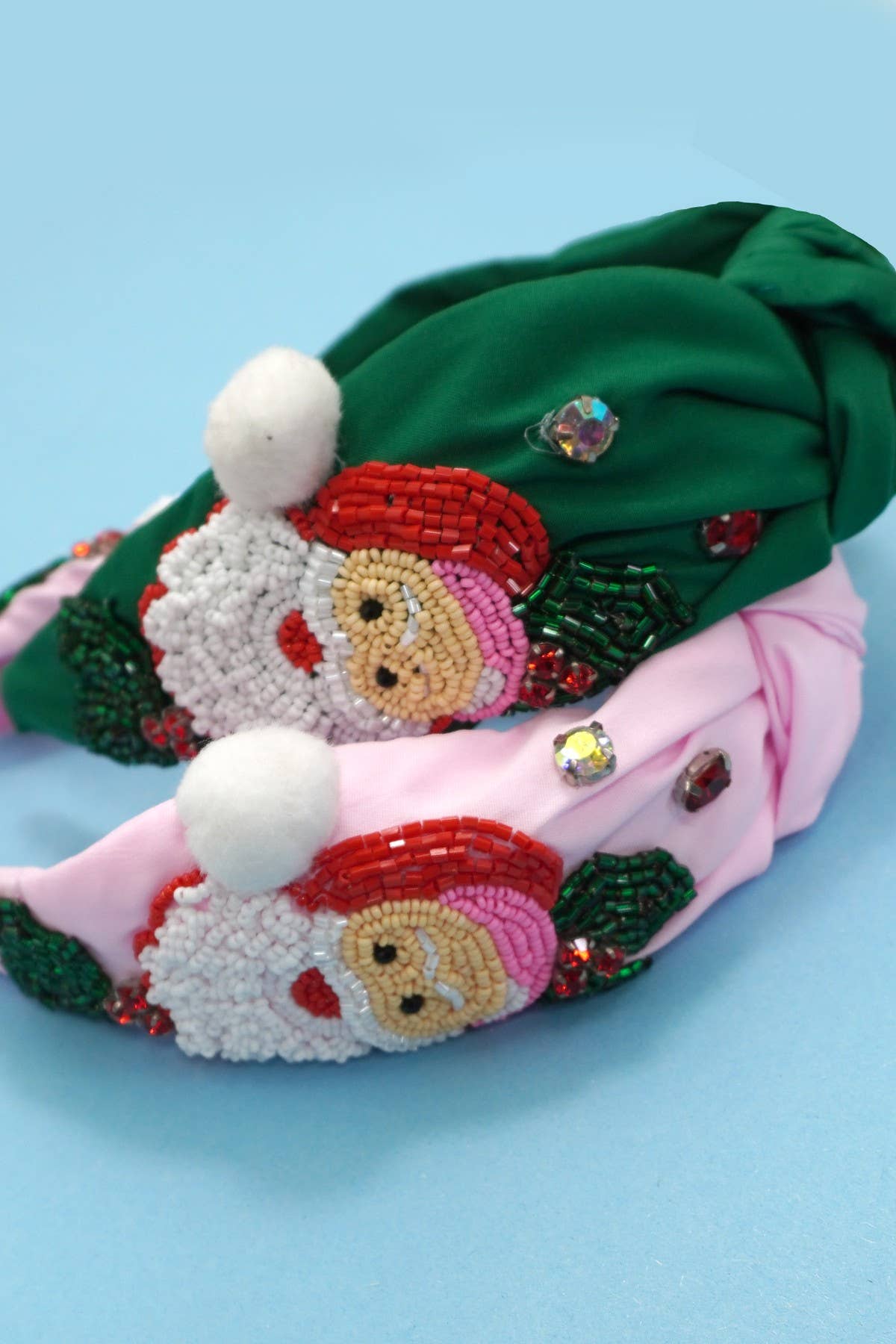 Green Santa Claus Christmas holiday headband