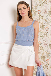 Off white woven skort