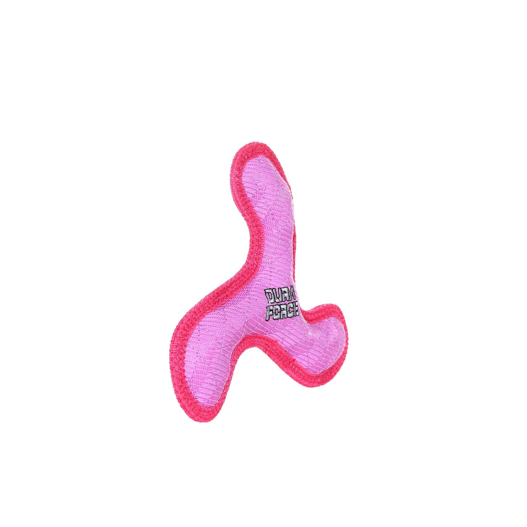 Pink squeaky boomerang Jr. dog toy