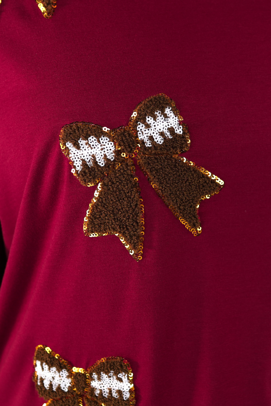 Maroon sparkle ruffle top