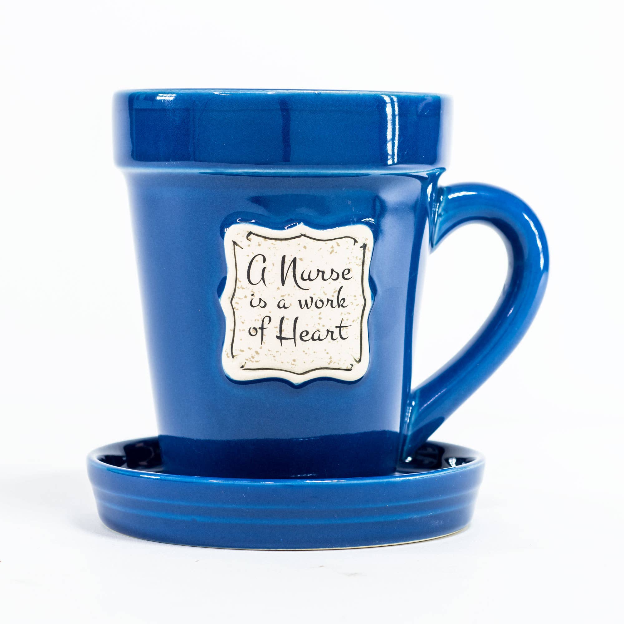 Flower Pot Mug: Med Blue-Nurse