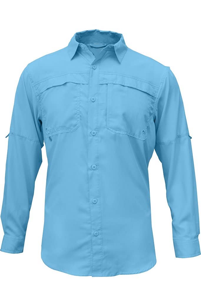 Heron Blue Men's Long Sleeve Technical Fishing Shirt