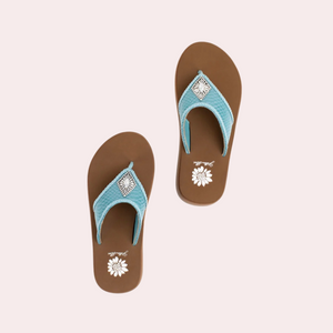 Light blue Galena flip flops