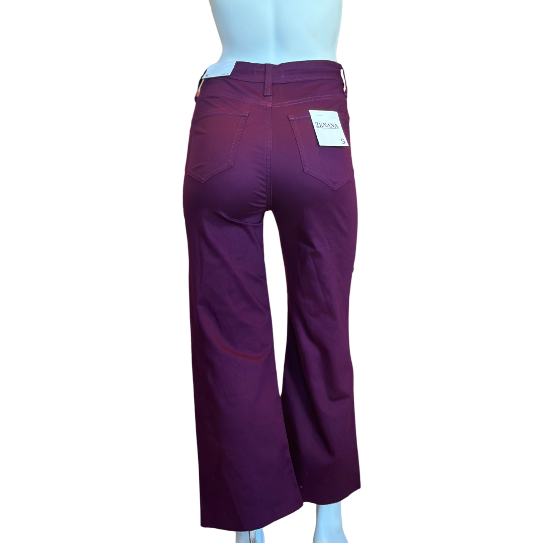 Plum high rise flare cropped pants