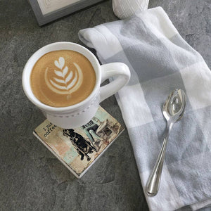 Coaster I Just Want To Drink Coffee And Pet My Dog: Limestone