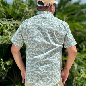 Green Leaf Print Bay Oxford Shirt