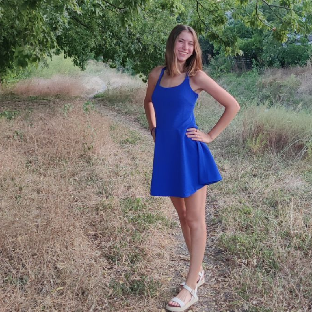 Royal blue dress with built in shorts