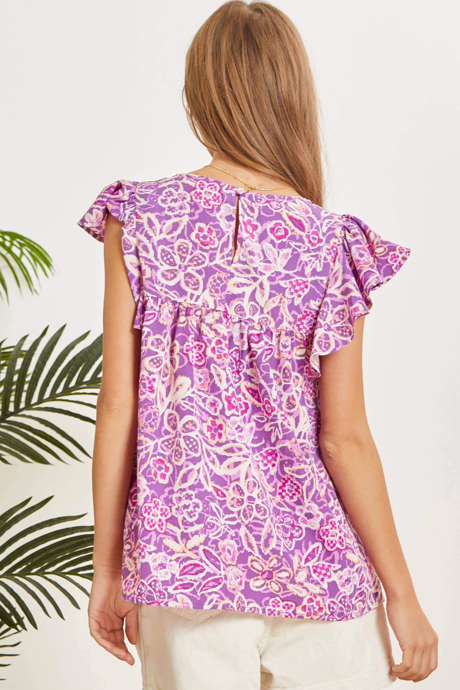 Orchid floral print top