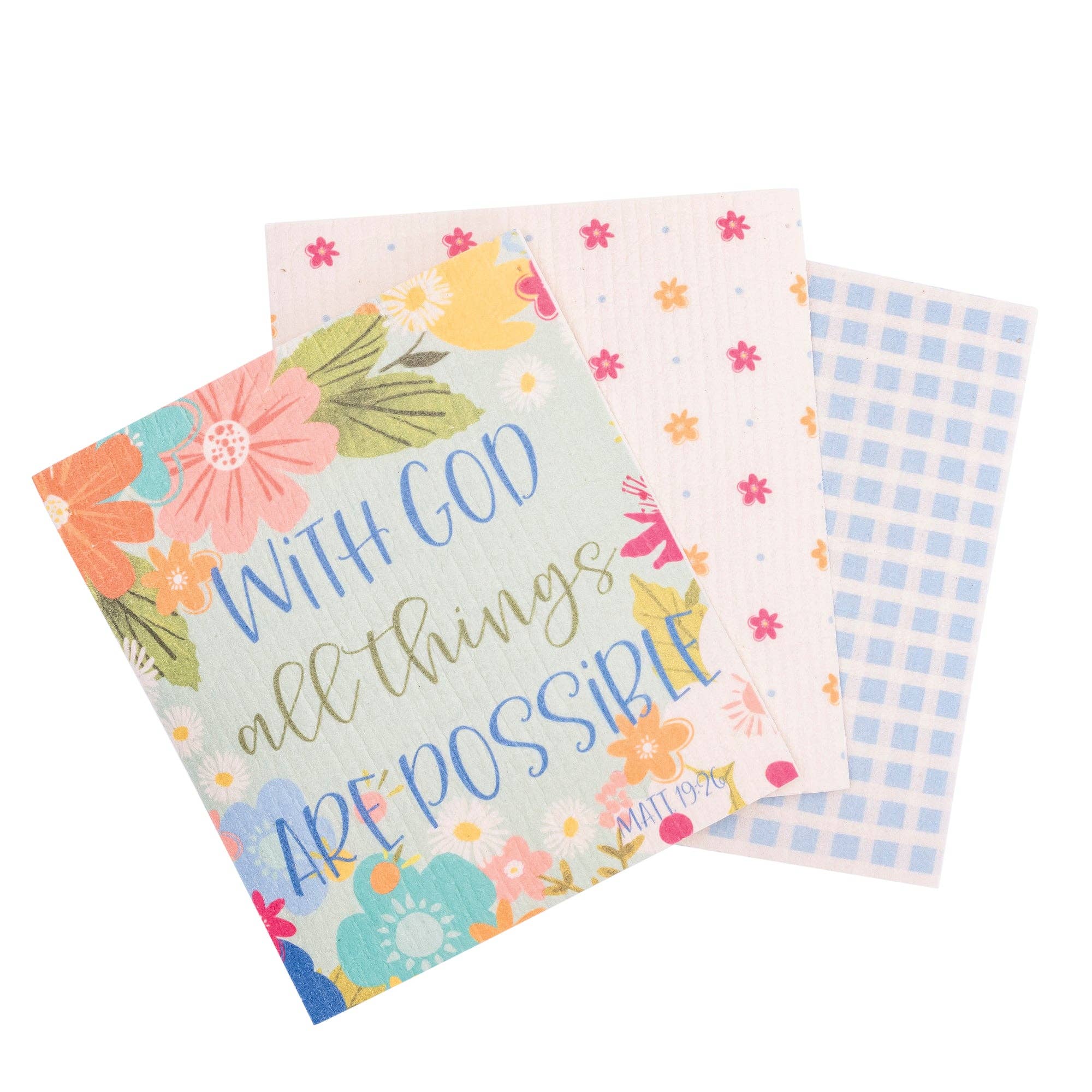 ECO Friendly Dishcloth Set: All Things Are Possible Matthew 19:26