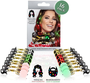 Women's Light-Up Hair Christmas Ornaments - Lights for Your Hair!