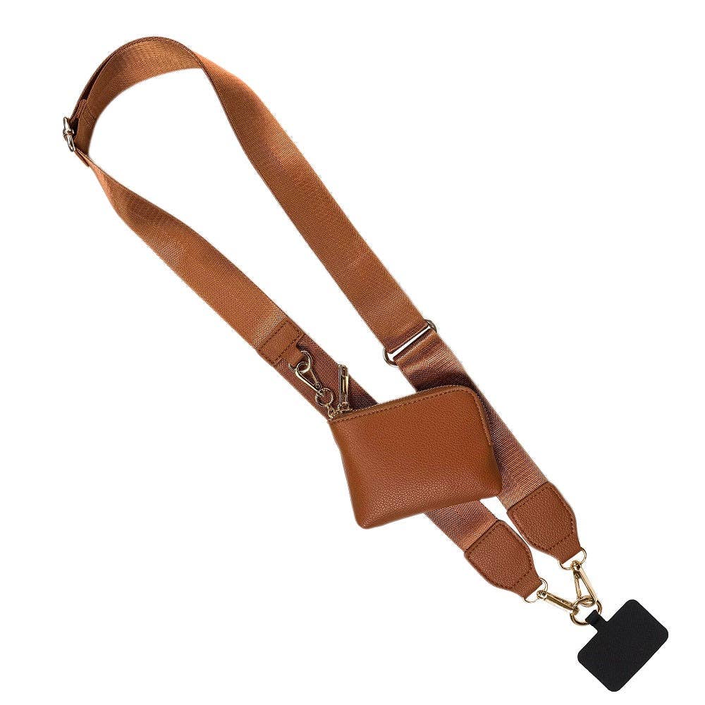 Brown Clip & Go Strap w/RFID Pouch Solid