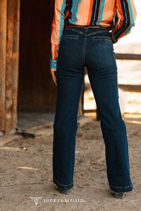 Dark Wash Mid Rise Classic Trouser Jeans