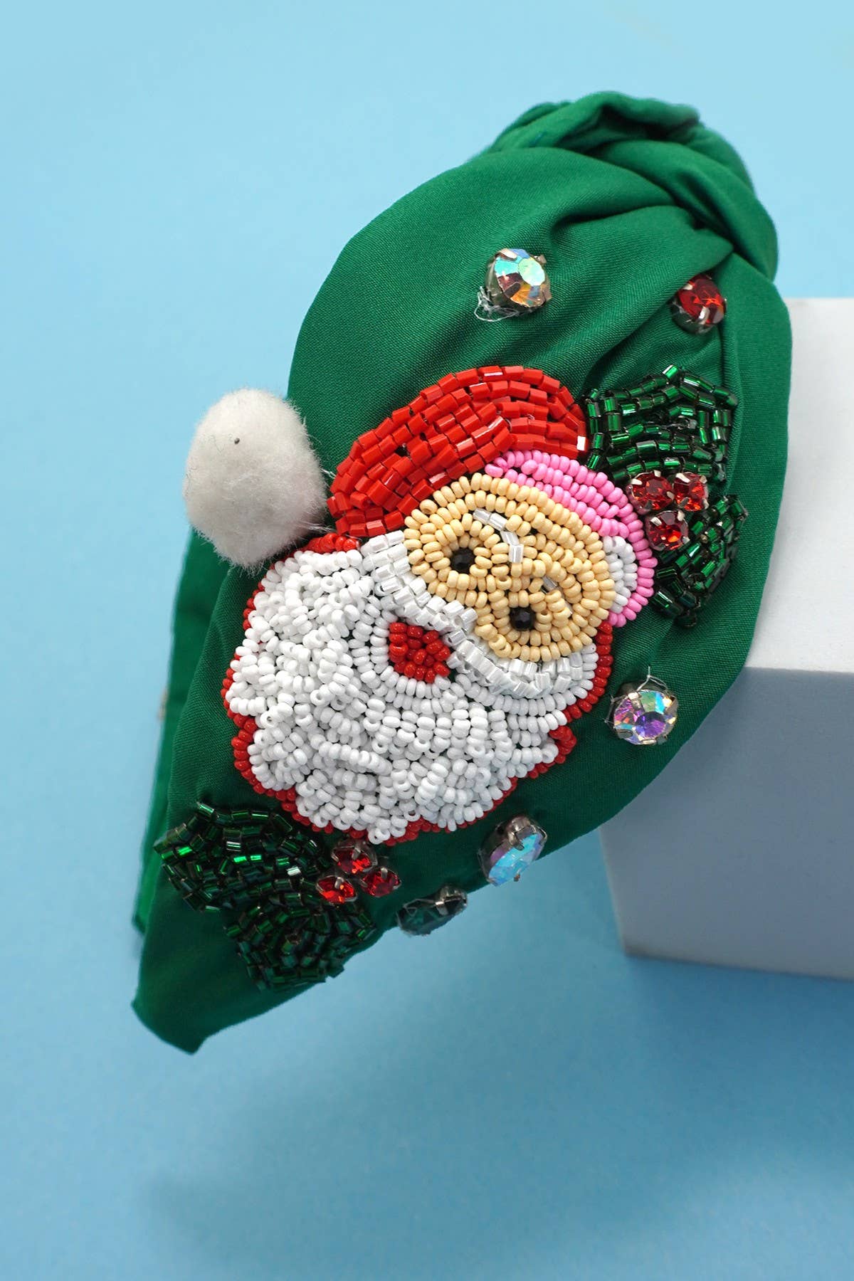 Green Santa Claus Christmas holiday headband
