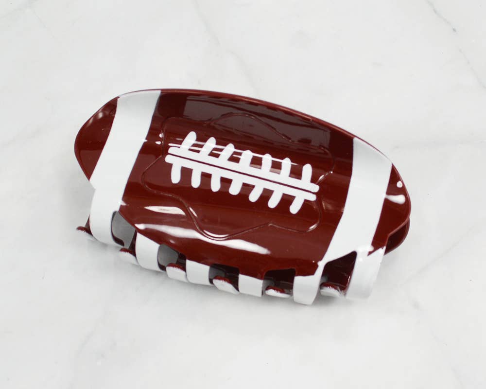 Maroon/white game day football hair clips