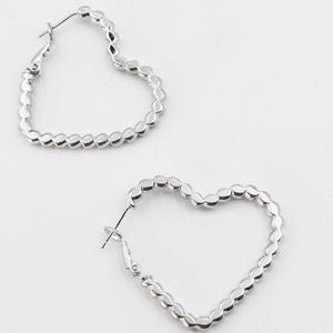 Silver sweetheart hoop earrings