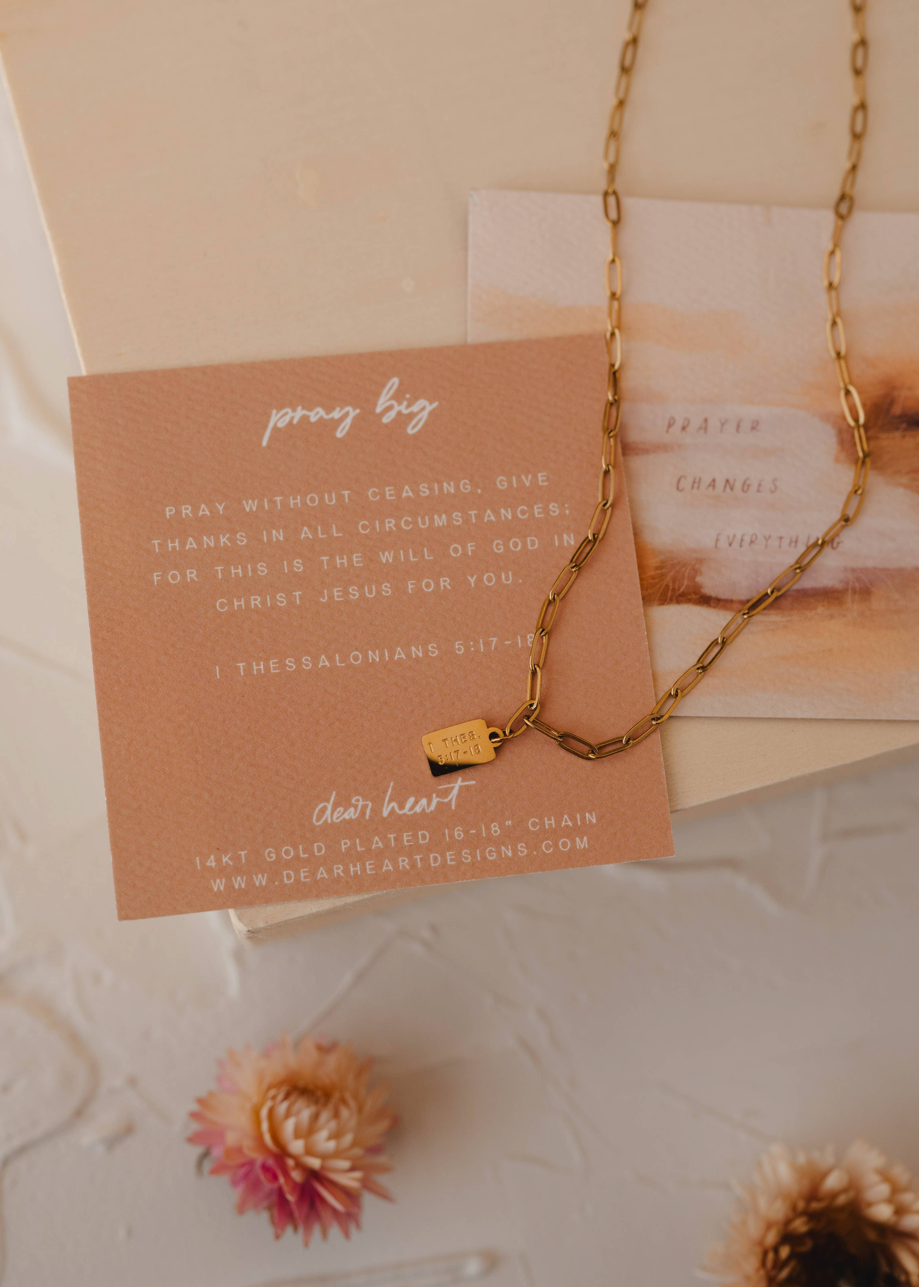 Pray big mini tag necklace Christian jewelry