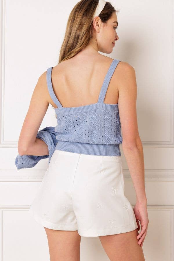 Off white woven skort