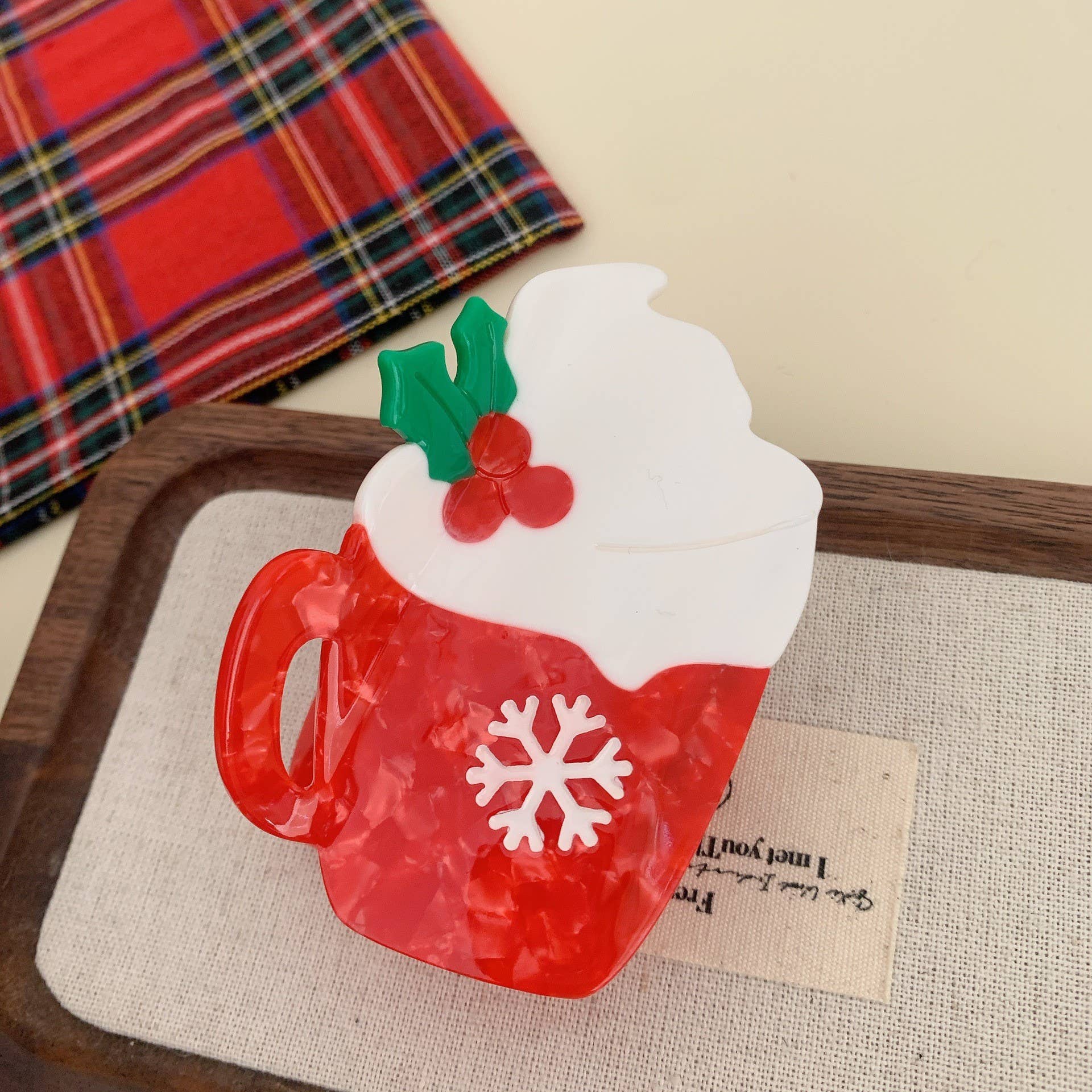 Christmas hair claw clips