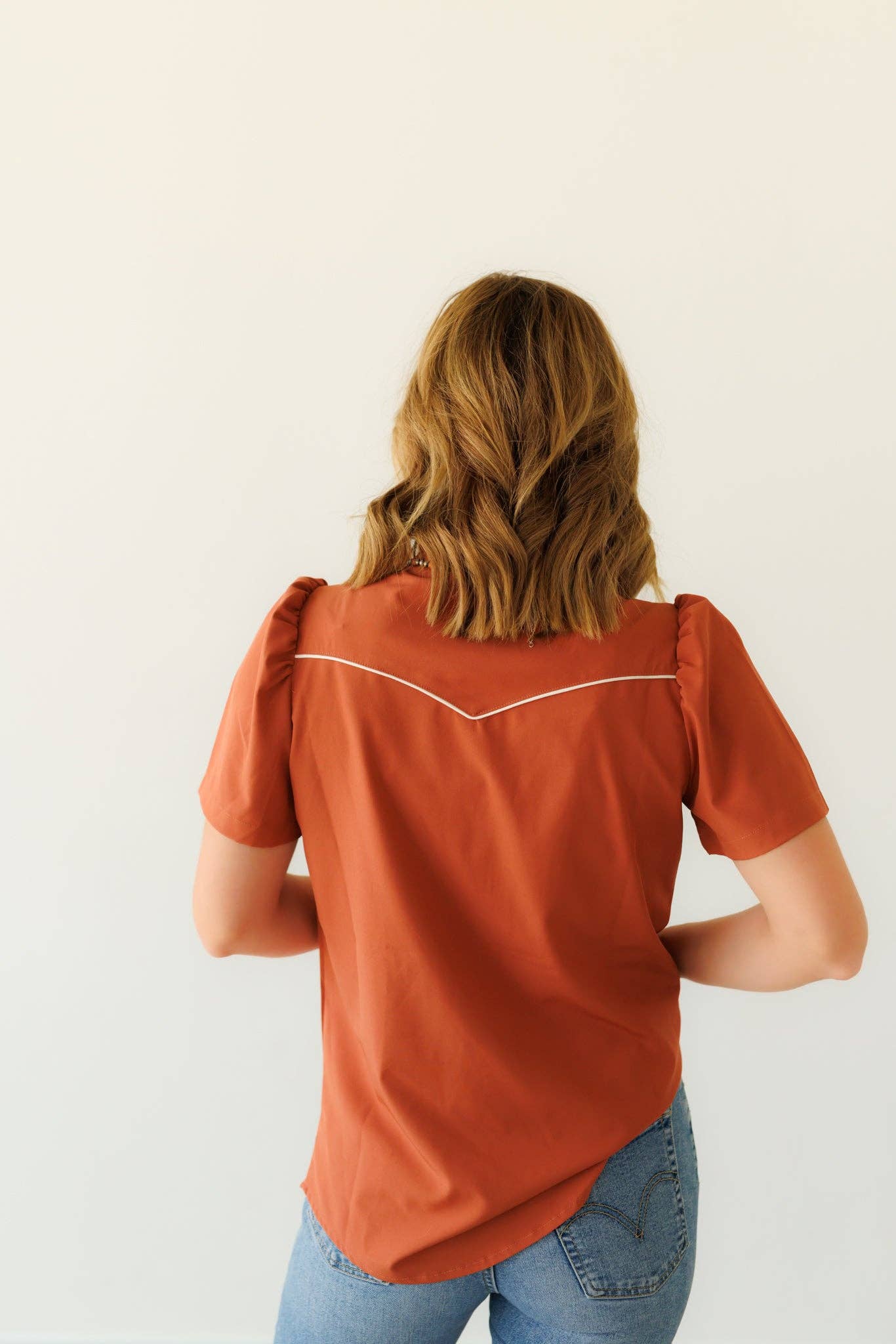 Pearl snap button down shirt