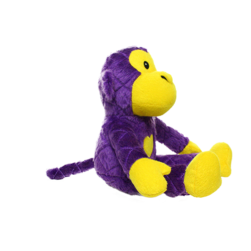 Large Purple Mighty Safari Monkey Plush Squeaky Dog Toy