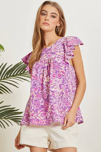 Orchid floral print top