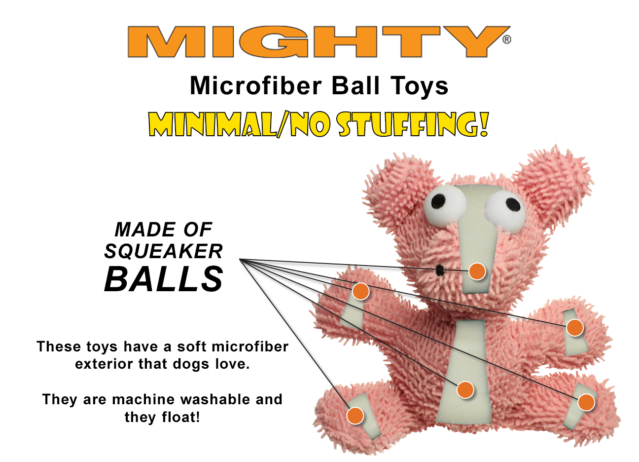 Mighty Jr. Microfiber Lobster Ball Squeaky Dog Toy