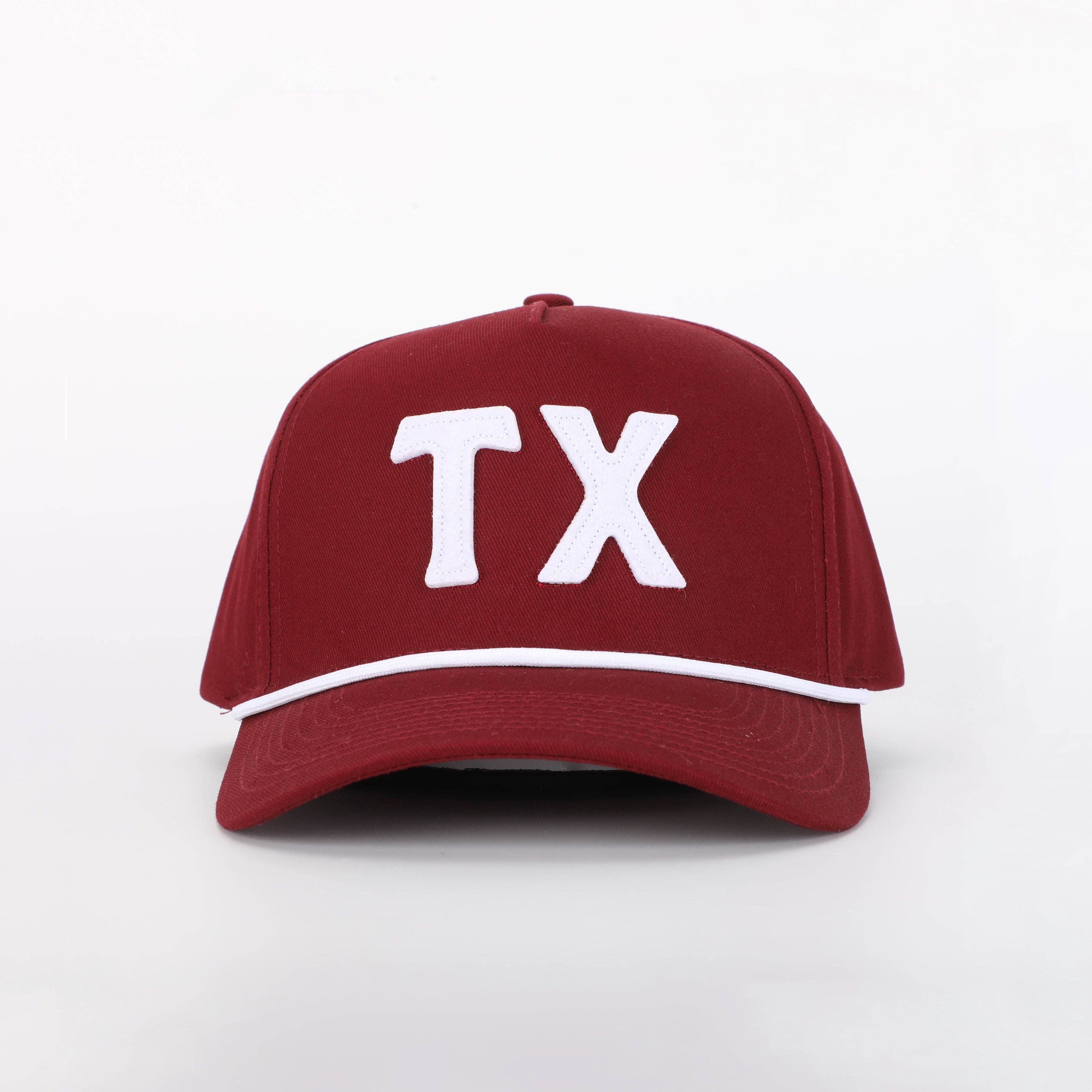 Texas / TX cap in College Maroon