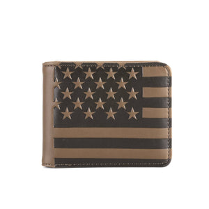 Montana West American Pride Men's Bifold PU Leather Wallet: Brown