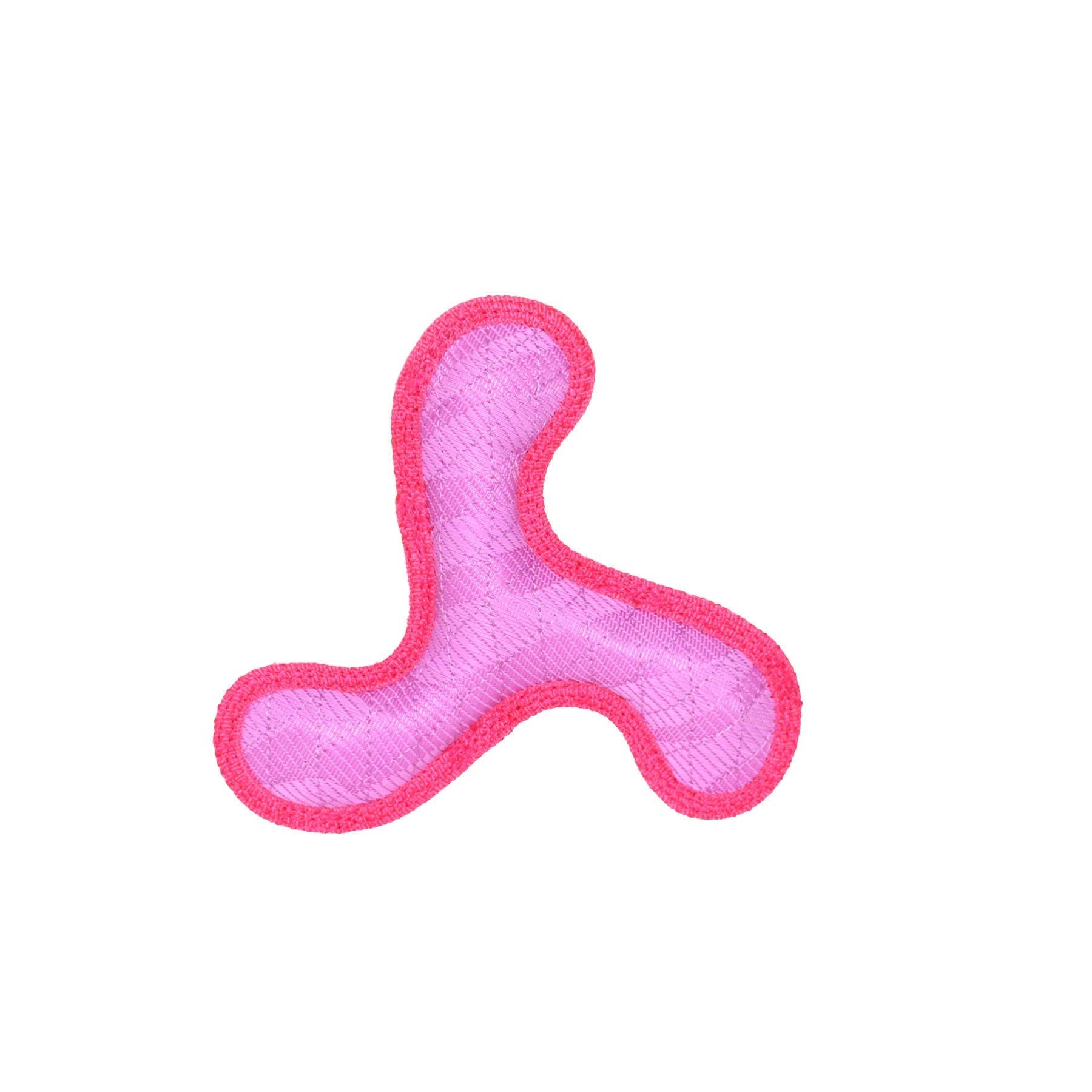 Pink squeaky boomerang Jr. dog toy