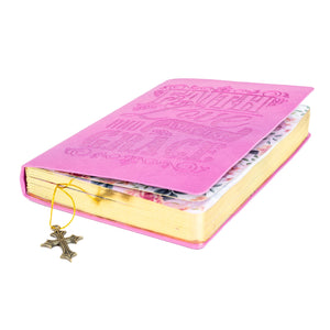 Dangle Journal : faux leather wrapped pink Amazing Grace