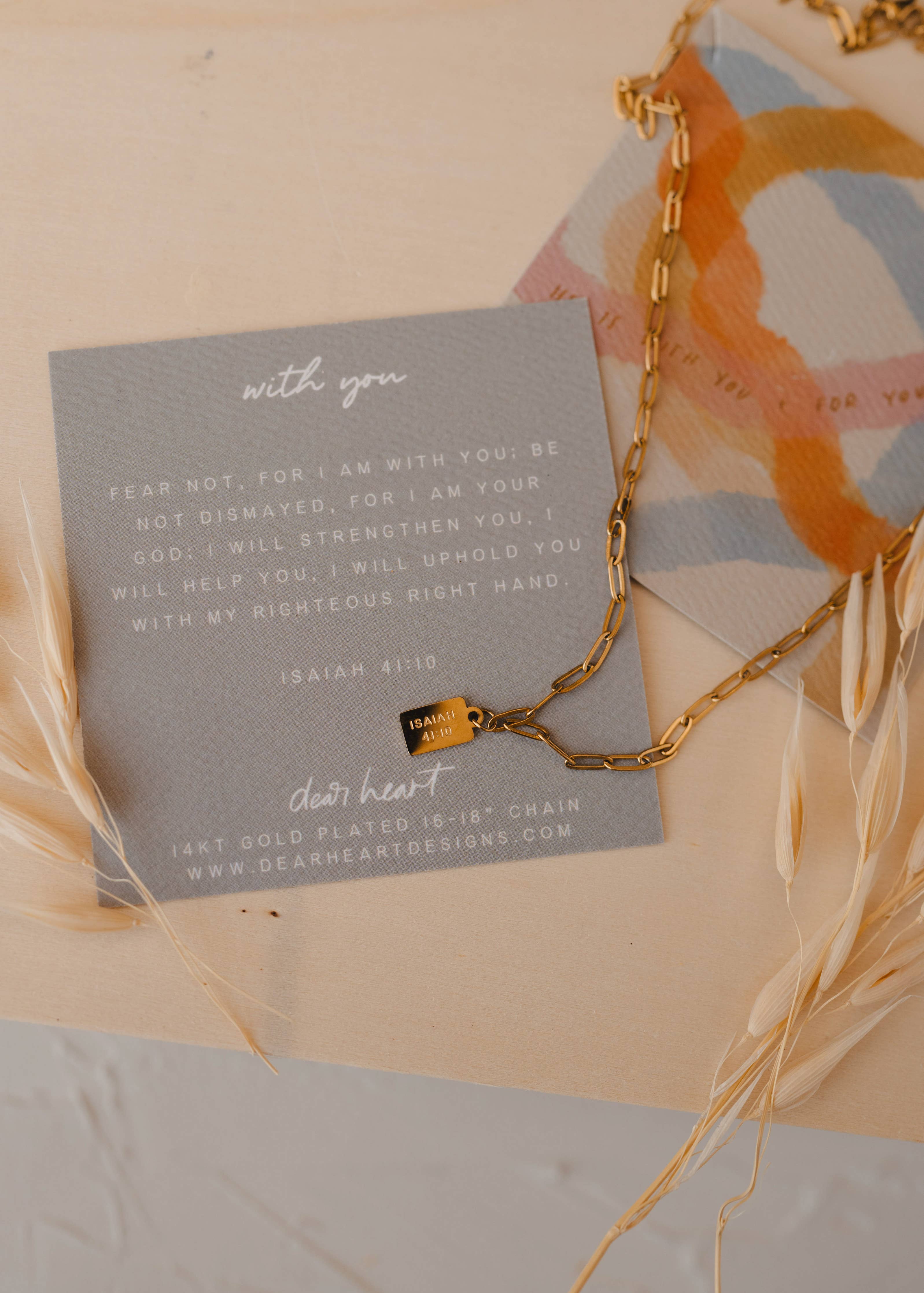 With you mini tag necklace Christian jewelry