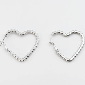 Silver sweetheart hoop earrings