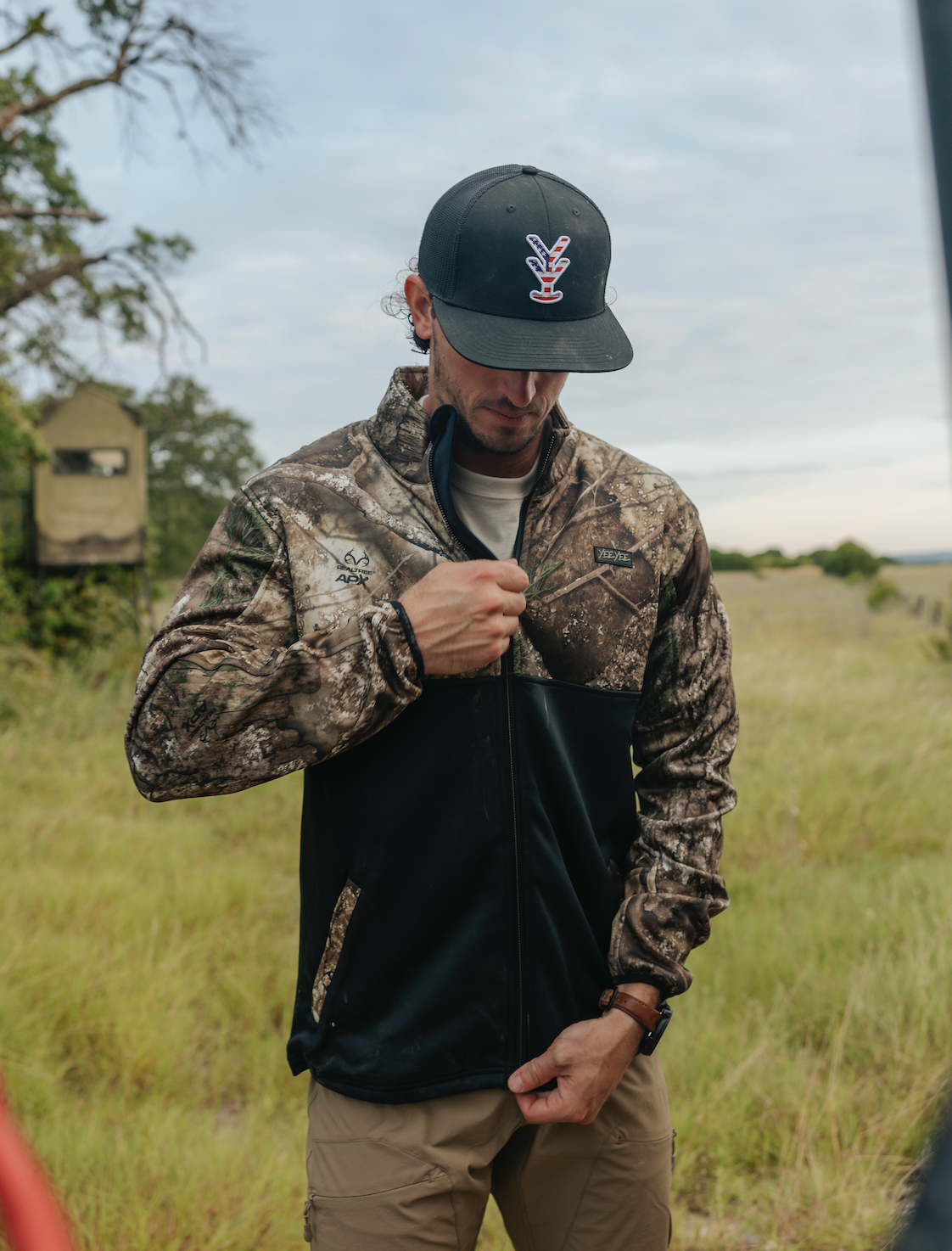 Camo fleece zip up jacket