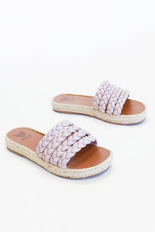 Lilac braided slide espadrilles