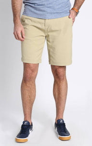 Khaki Poly Spandex Performance Tech Shorts