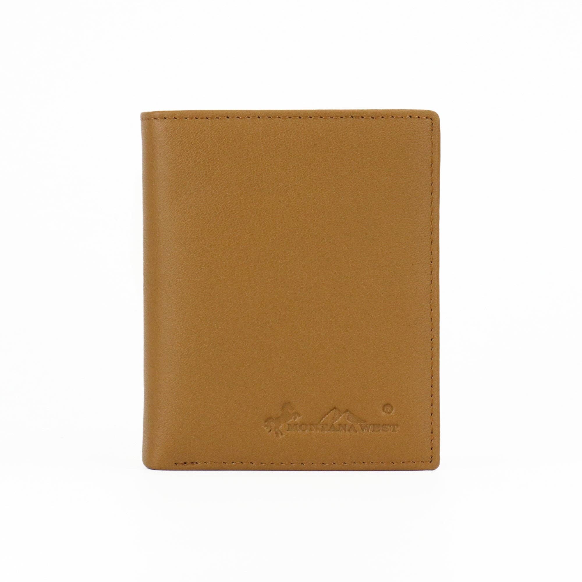 Montana West RFID Genuine Leather Men's Bi-Fold Wallet: Brown